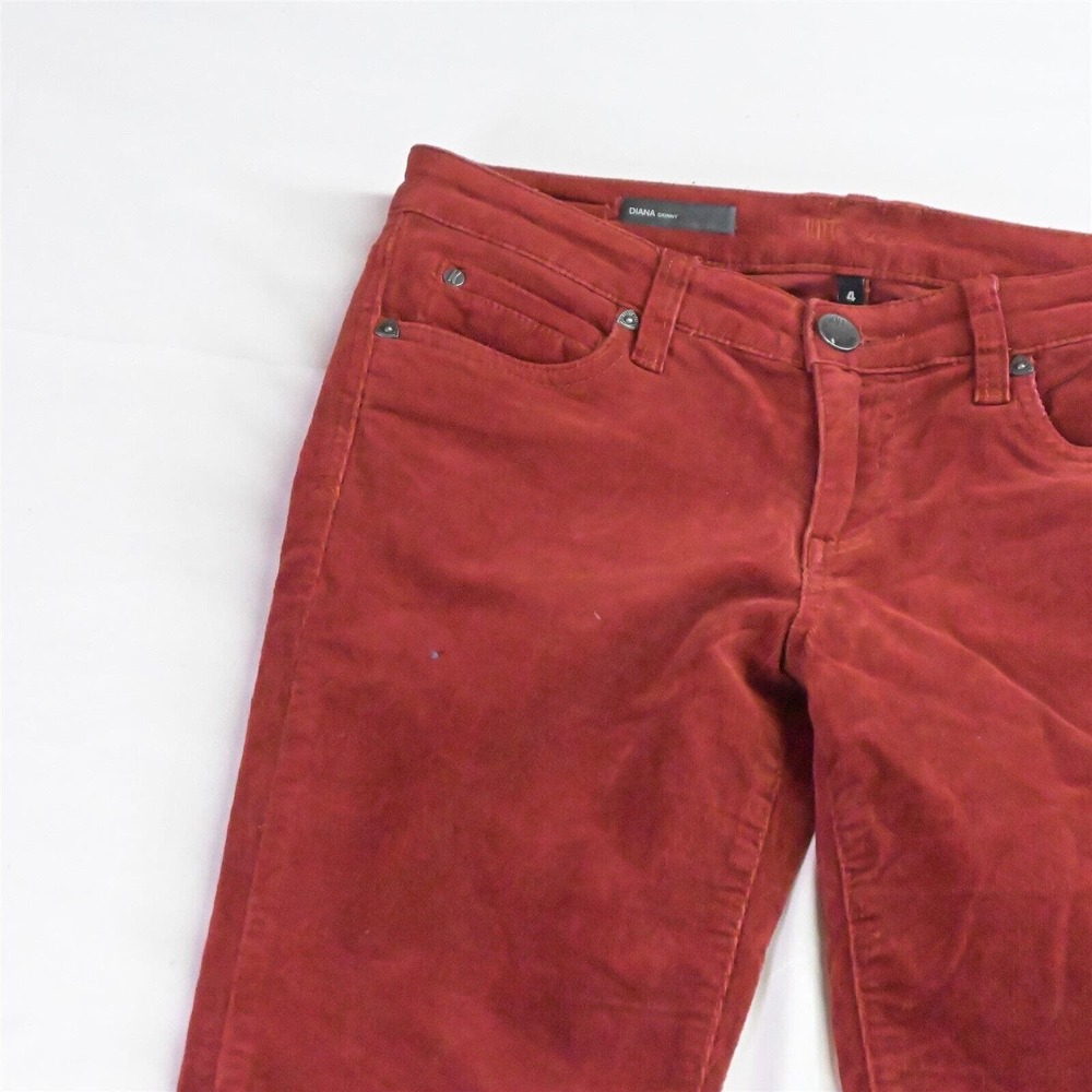 KUT from the Kloth 4 Pumpkin Spice‎ Orange Corduroy Diana Skinny Stretch Pants - Picture 2 of 5